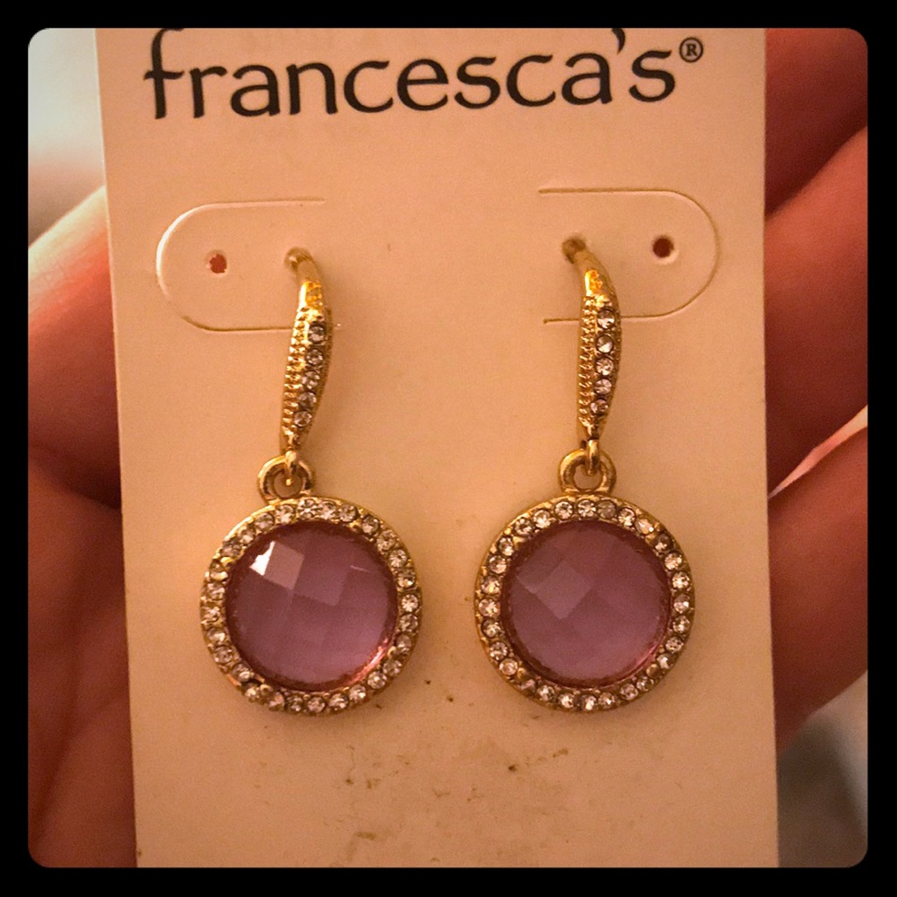 Mini dangle purple earrings